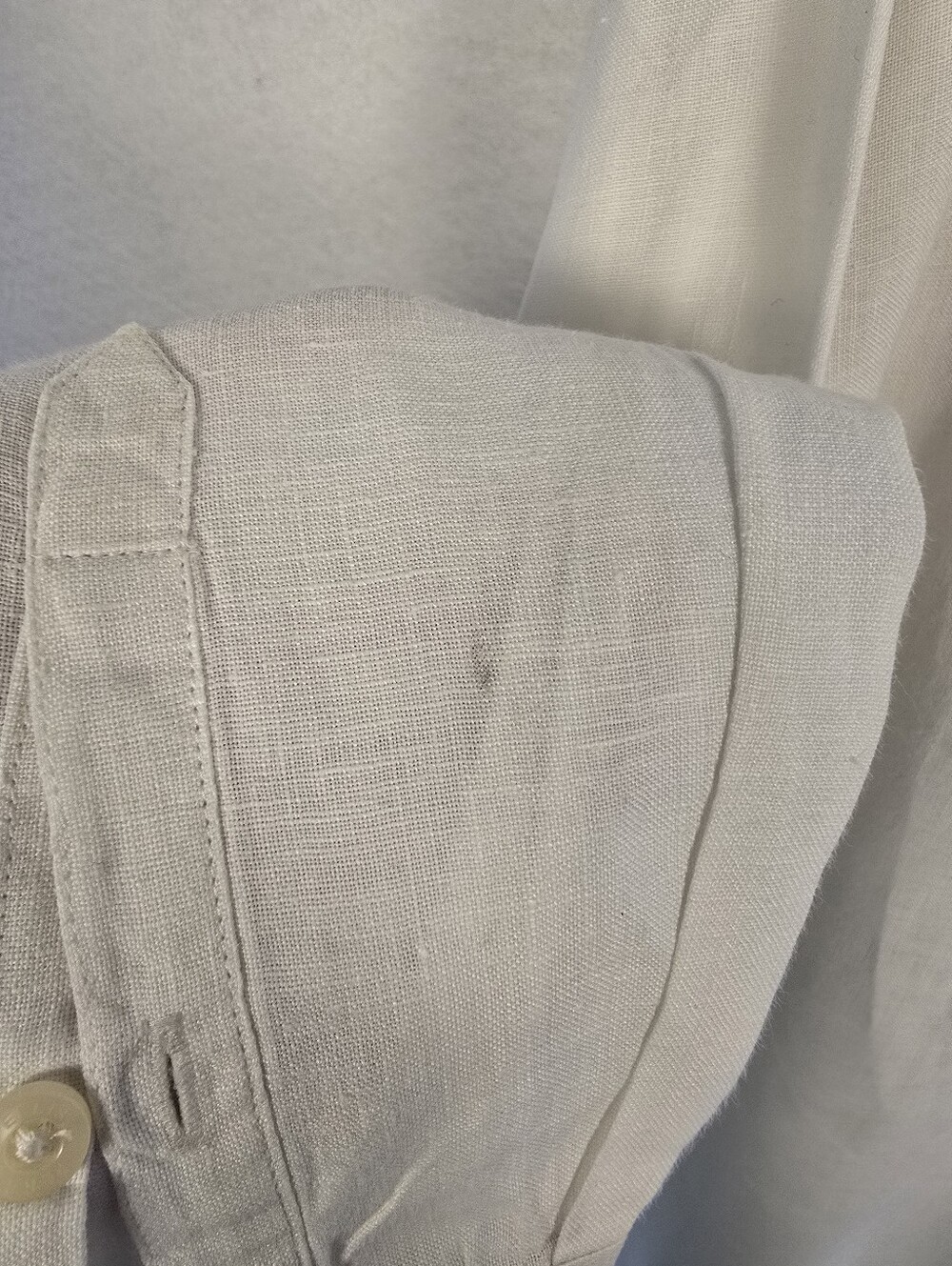 Perry Ellis White L Sleeve Linen 3 Button Resortwear Shirt. Mens Sz XL - Picture 8 of 10